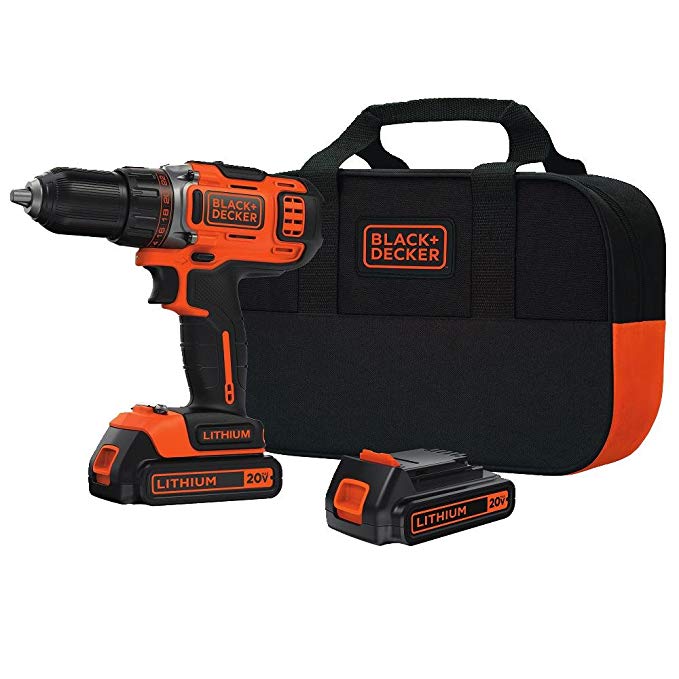 BLACK+DECKER BDCDHP220SB-2 20v Max Lithium Drill Driver with 2 Batteries