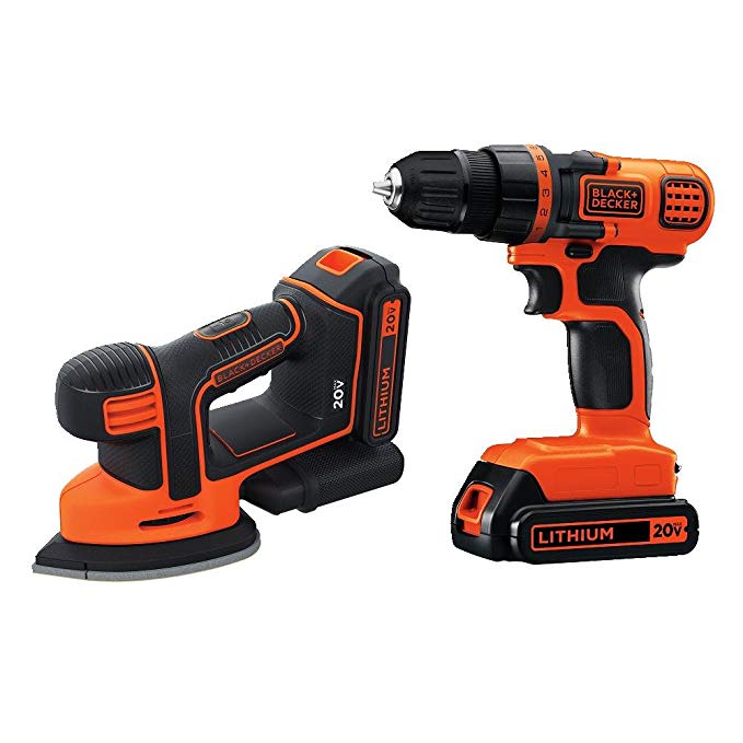 BLACK+DECKER BD2KITCDDS 20V Max Lithium Ion Drill/Driver & Mouse Detail San