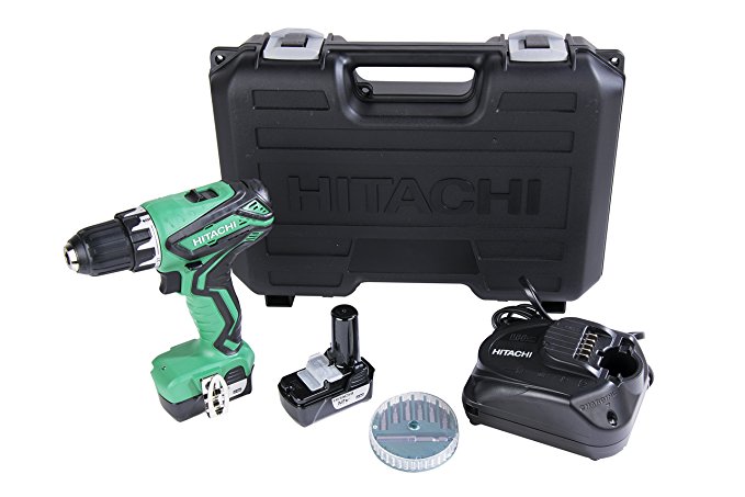 Hitachi DS10DFL2 12-Volt Peak Cordless Lithium Ion Compact Drill Driver Kit (Lifetime Tool Warranty)