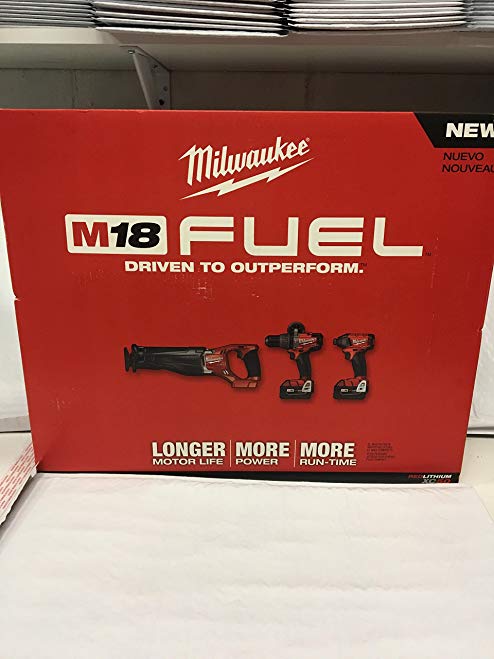 Milwaukee 2897-23 Fuel M18 Hammer Drill Impact Driver & Sawzall 2x 5.0AH