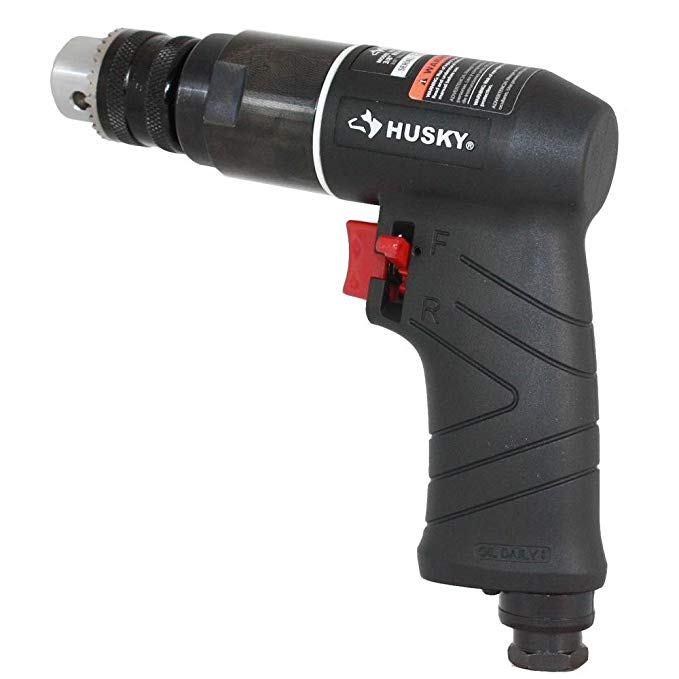 Husky H4310 3/8 in. Reversible Power Drill Air, Less Noise and Longer Life Tool