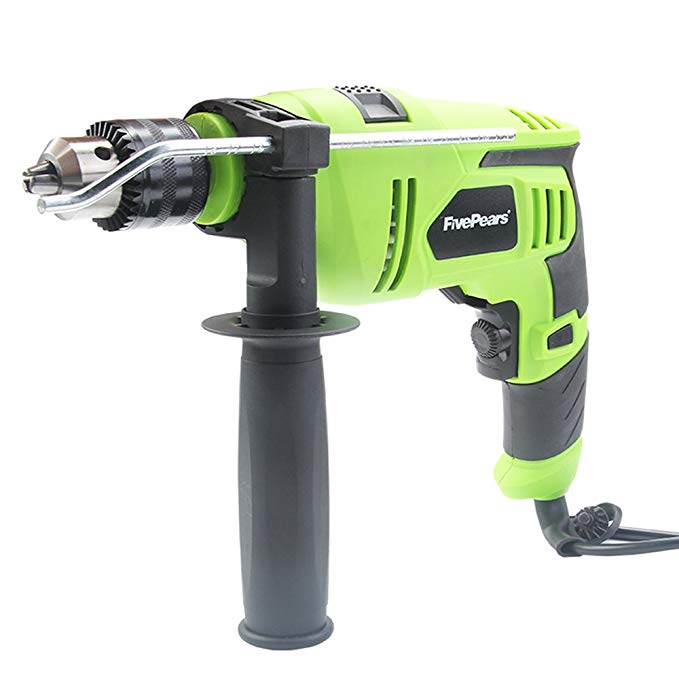 FivePears 220V Hammer Drill 7.0 Amp 1/2-Inch 2300rpm Reversible with Variable Speed,Locking Speed Button,360-Degree Adjustable Side Assist Handle