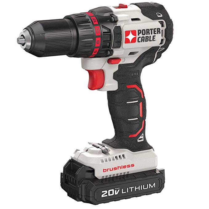 Porter-Cable PCC608LBR 20V MAX Cordless Lithium-Ion Brushless Compact Drill Driver Kit (1.3 Ah) (Certified Refurbished)