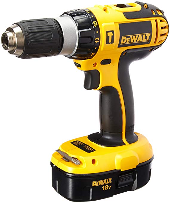 DEWALT DC725K-2, 18-Volt Ni-Cad 1/2 in. Cordless Compact Hammer Drill