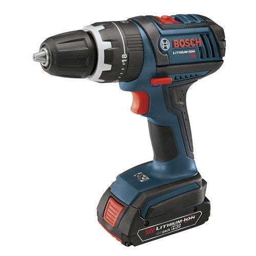 Bosch HDS181-03 18-Volt Lithium-Ion 1/2-Inch Compact Tough Hammer Drill/Driver Kit with 2 Batteries, Charger and Case