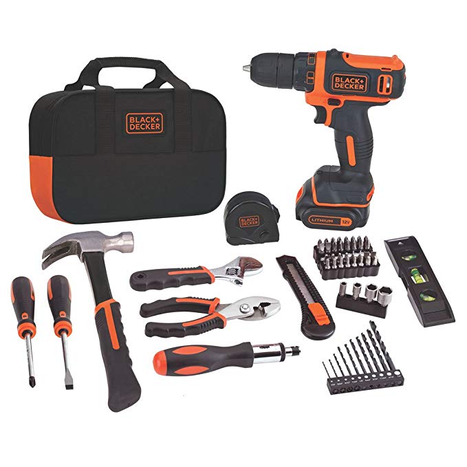 Black & Decker BDCDD12PK Drill Project Kit, 12V