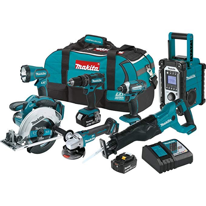 Makita XT704 18V LXT Lithium-Ion Cordless 7-PC. Combo Kit (3.0Ah)