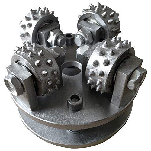 Easy Light 6 Inch Circle Bush Hammer Wheel Plate Litchi Surface Alloy Disk with 4 Bits for Hammered Granite Marble Concrete