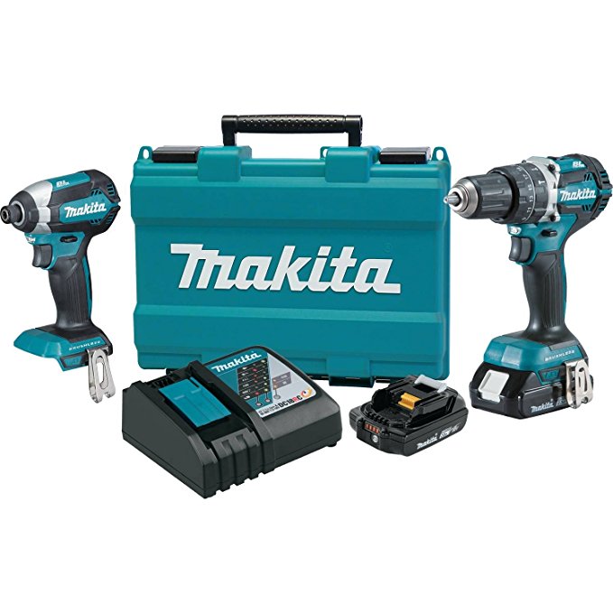 Makita XT269R 2 Amp 18V Compact LXT Lithium-Ion Brushless Cordless Combo Kit (2 Piece)