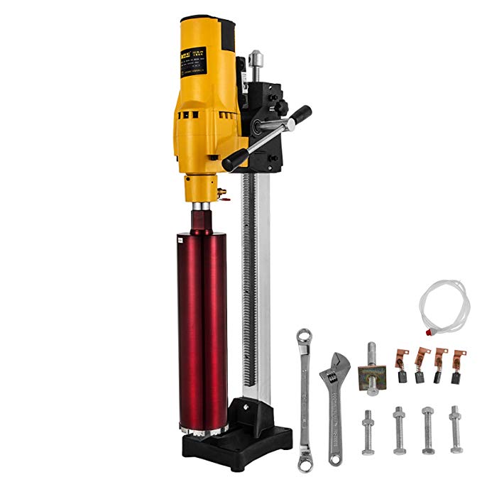 OrangeA 8 Inch Diamond Core Drilling Machine 3980W 750r/min Diamond Core Drill Rig with Stand and Tools Wet Dry Core Drill Rig for Diamond Concrete Drilling Boring (205MM)