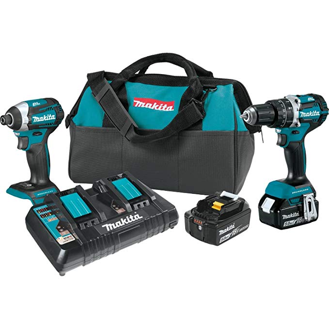 Makita XT275PT 18V LXT Lithium-Ion Brushless Cordless 2-Pc. Combo Kit (5.0Ah)