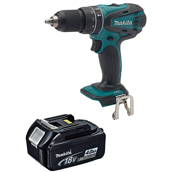 Makita XPH01Z 18-Volt LXT Cordless Hammer Drill Driver, 4.0 Ah BL1840 Battery