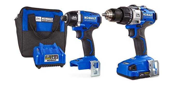 Kobalt 2-Tool 24-Volt Max Lithium Ion (Li-ion) Brushless Motor Cordless Combo Kit with Soft Case