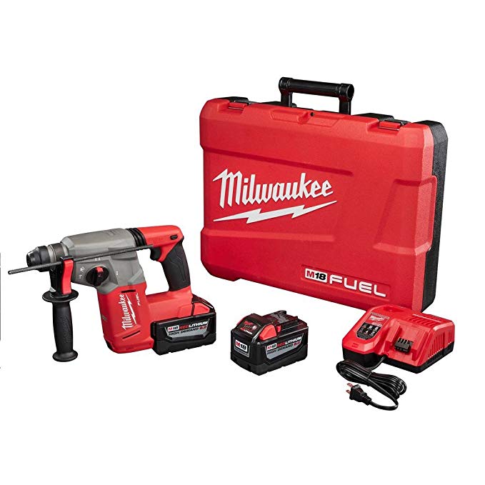 Milwaukee M18 FUEL 18-Volt Lithium-Ion Brushless 1 in. SDS-Plus Rotary Hammer High Demand 9.0Ah Kit | Hardware Power Tools for Your Machine Shop, Construction or Jobsite Needs