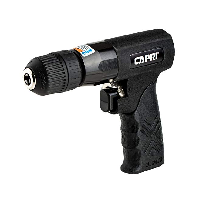 Capri Tools CP32071 Jacob Keyless Chuck Reversible Superlight Air Drill, 3/8