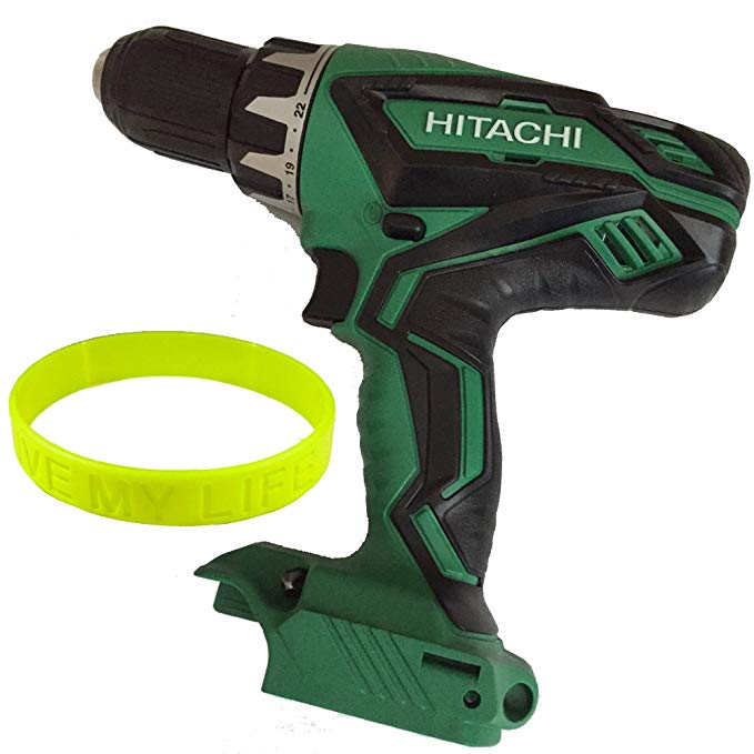 Hitachi 18-Volt 1/2-in 13mm Cordless Variable Speed and Reversible with Clutch Dial, Shift Knob Driver Dri With LED Light ,Bare Tool no Battery or Charger Included + Livemylife Wristband (Drill)