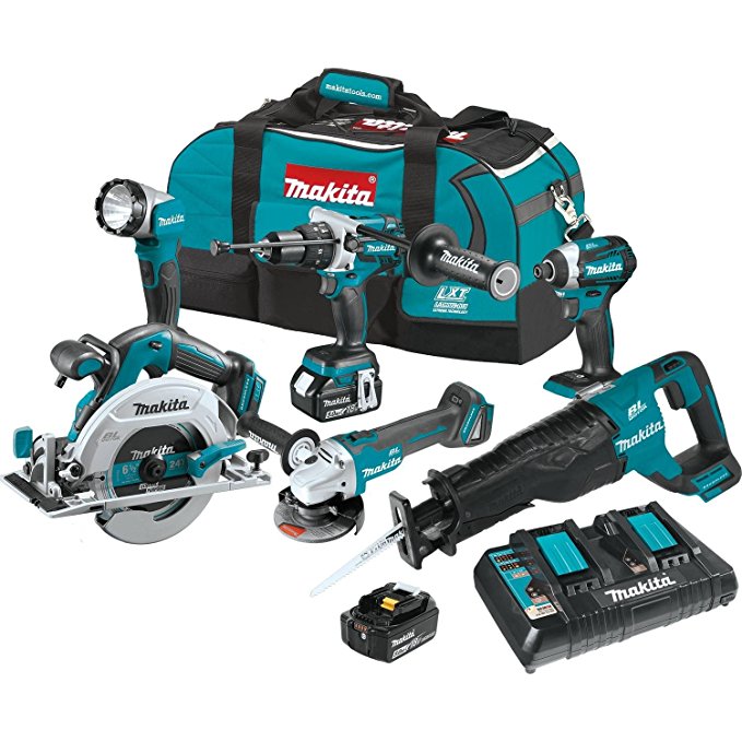 Makita XT611PT 18V LXT Lithium-Ion Brushless Cordless 6-pc. Combo Kit (5.0Ah)