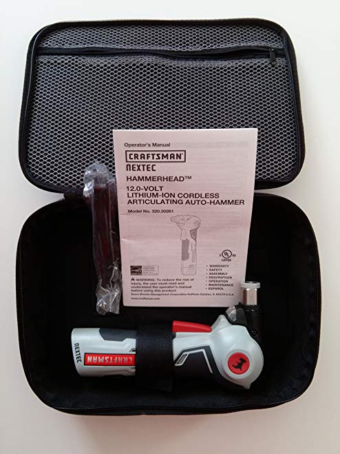 Craftsman Compact Lithium-Ion Nextec 12V Articulating Auto Hammer 320.30261 with Carrying Case (Bare Tool, No Battery or Charger Included) Bulk Packaged