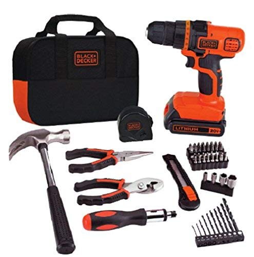 BLACK+DECKER LDX20WPK2B 20V MAX Lithium Ion Drill with 56 Piece Project Kit