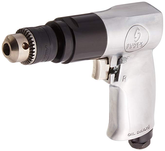 Sunex 223 3/8-Inch Reversible Air Drill with Geared Chuck