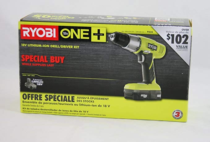 Ryobi P828 One+ 18v Lithium-Ion Drill/Driver Kit